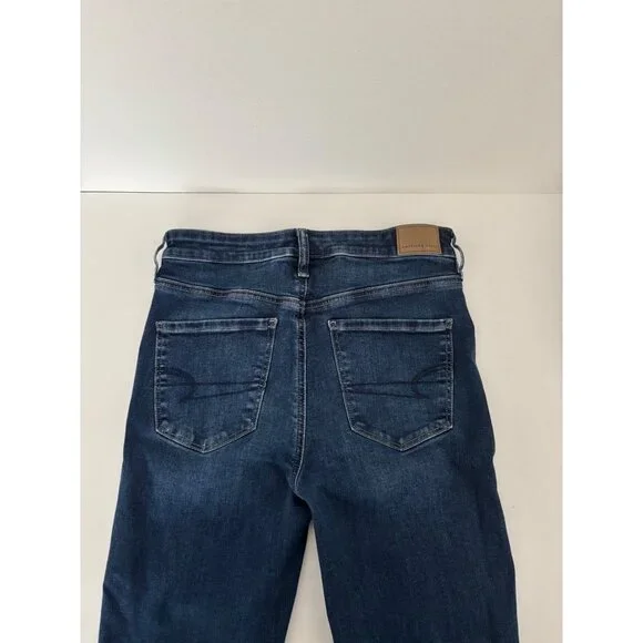 American Eagle Jean 8 High-Waisted Jegging Dark Wash Clean Girl Street Style - Picture 16 of 16